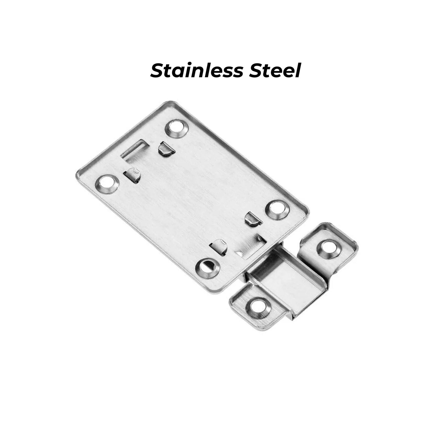 2Pcs Stainless Steel Latch Sliding Silver Doors Lock Keyless Door Bolt for Doors