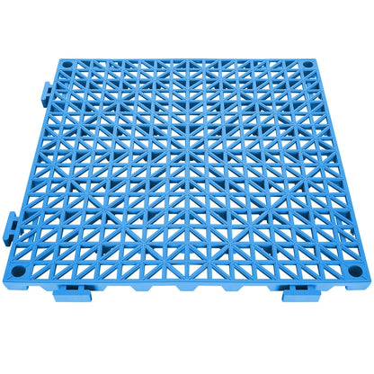 VEVOR Interlocking Tile 50PCS Blue, Drainage Tiles 12 X 12 Splicing, Soft PVC Interlocking Drainage Floor Tiles, Non-Slip Drainage Holes for Restroom, Bathroom, Kitchen, Pool, Wet Areas