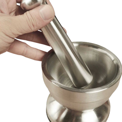 1 Set Mortar Pestle Set Stainless Steel Grinder for Spice Seasoning Milling Kitchen Tools