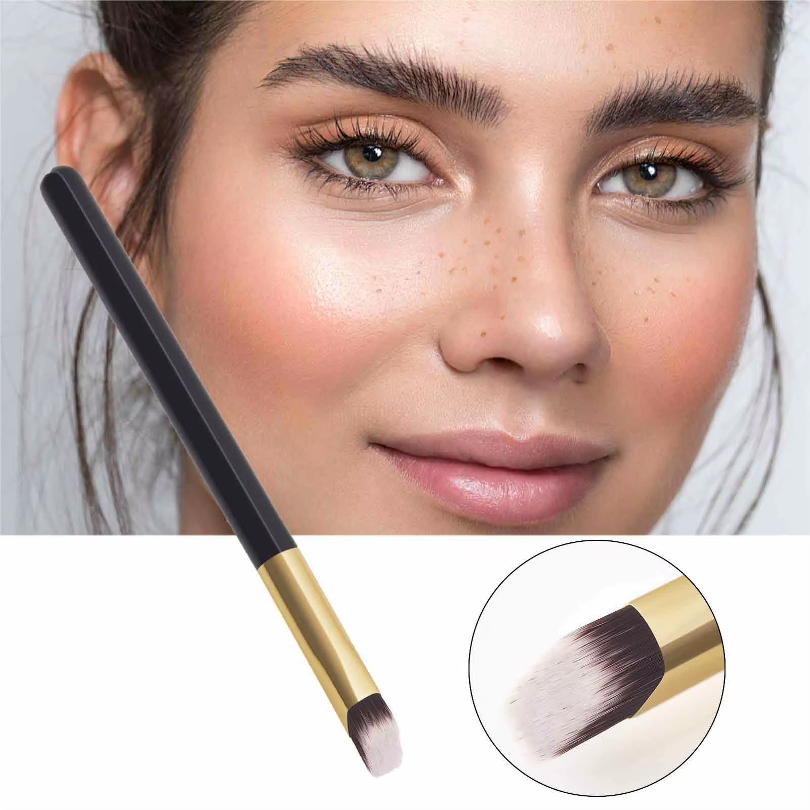 Square Tilt Angle Eyebrow Brush Soft Comfortable Fabric Head Makeup Brushes for Women Female Makeup Tool