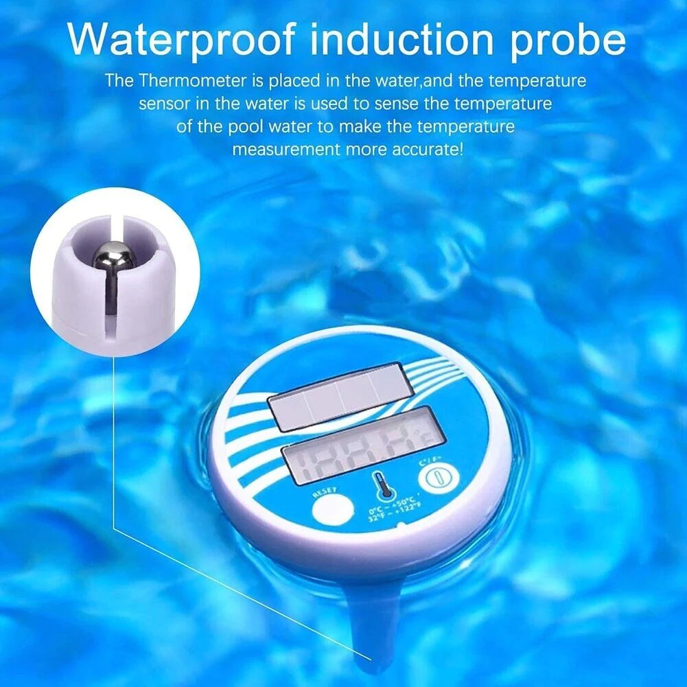 Digital Solar Powered Outdoor Floating Waterproof Rainproof Pool SPA Thermometer