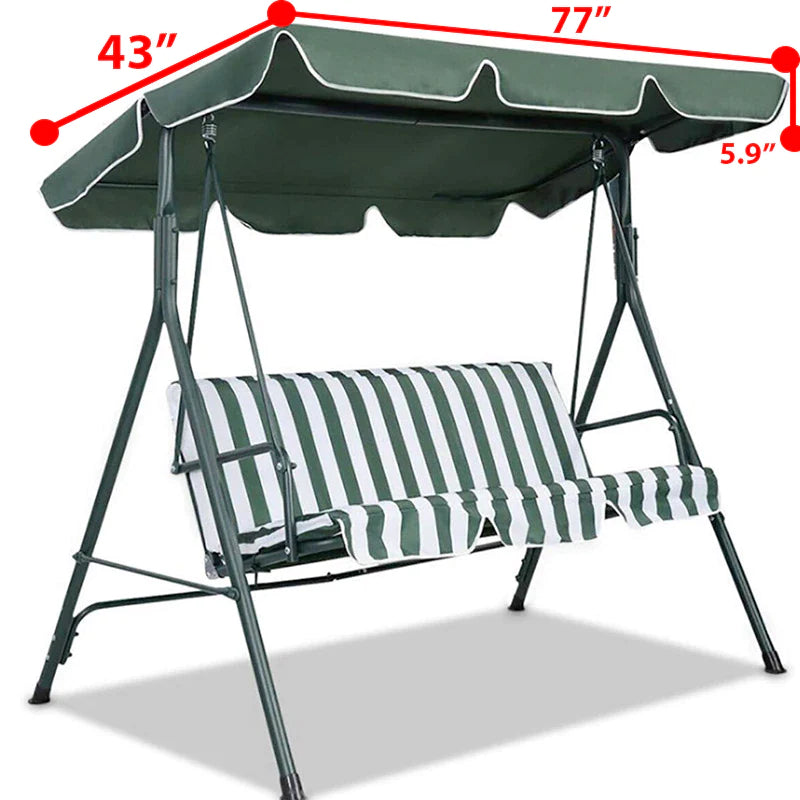 77"X43" Patio Outdoor Garden Swing 300D Canopy Replacement Porch Top Cover Seat