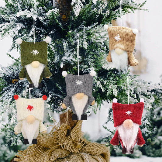 Christmas Decorations, Christmas Decor, Gnome Christmas Decorations Set of 5, Hanging Gnome for Christmas Tree Decorations, Christmas Decorations Indoor