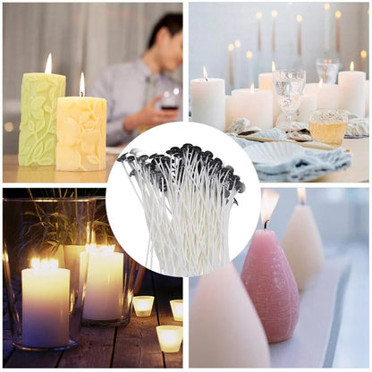 Candle Wicks 6 Inch Cotton Core Candle Making Supplies Pre Tabbed 100PCS New