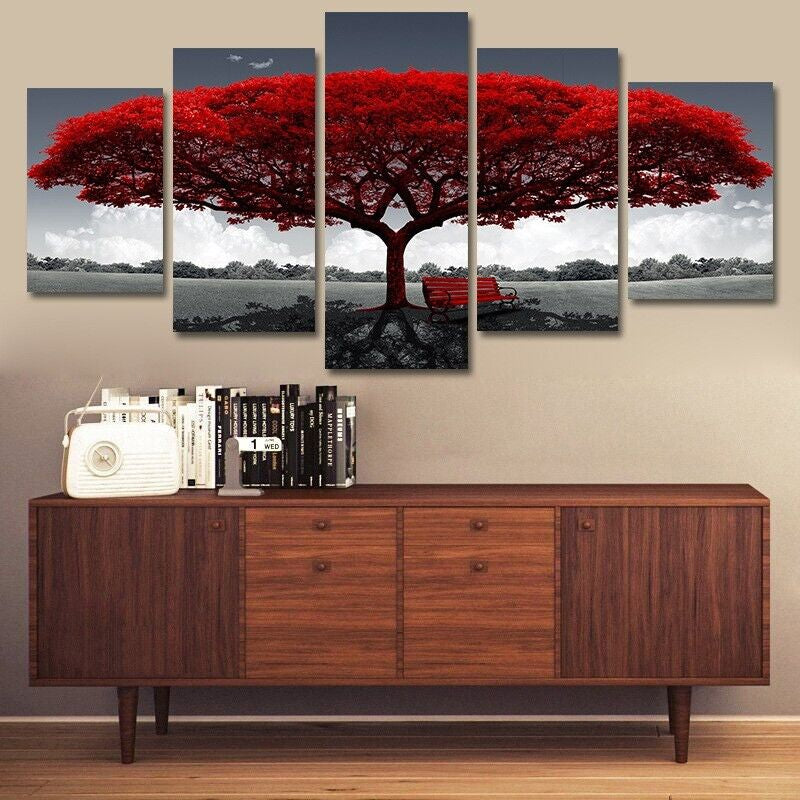 5Pcs Canvas Print Paintings Landscape Pictures Wall Art Modern Living Room Decor