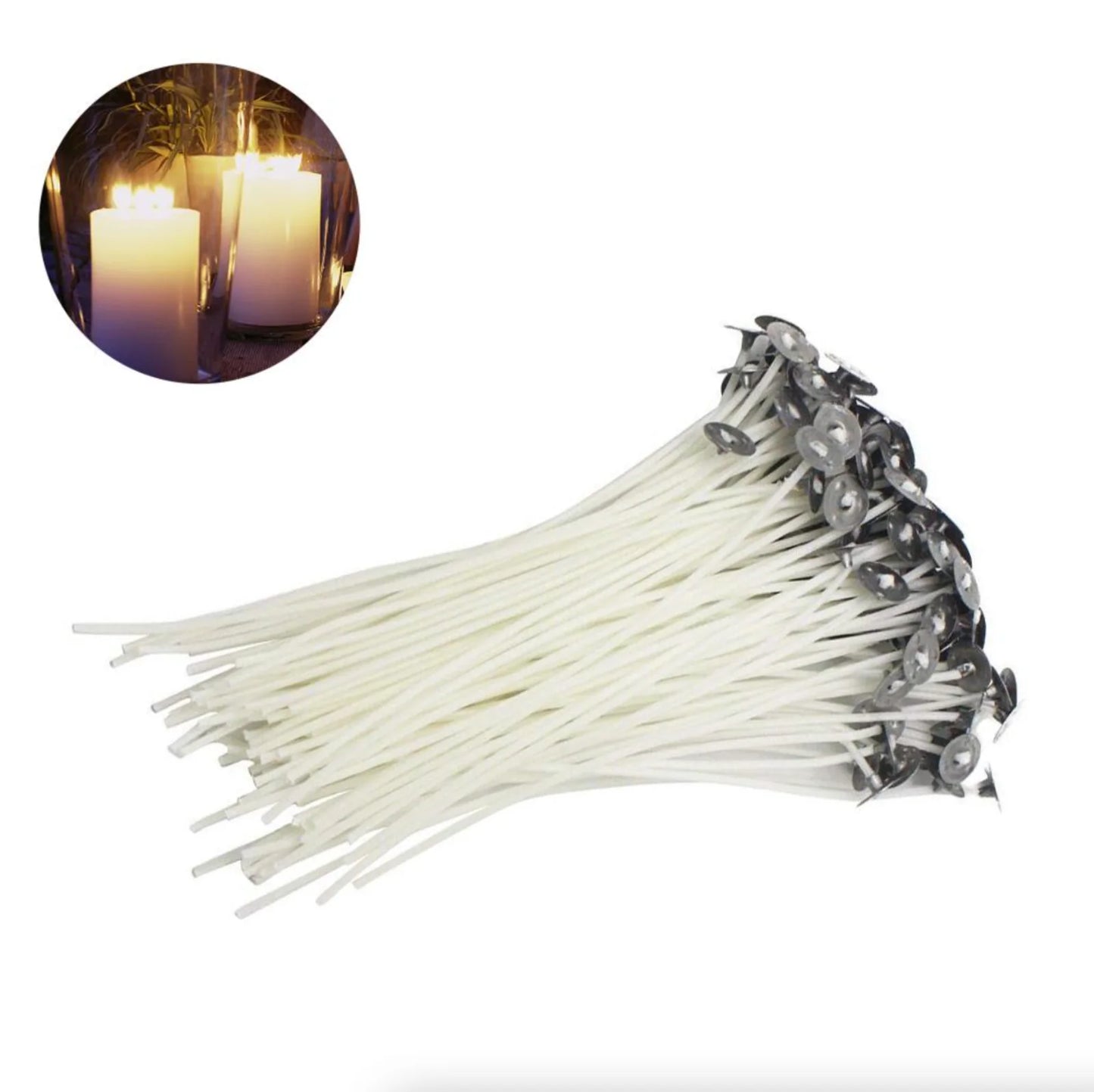 Candle Wicks 6 Inch Cotton Core Candle Making Supplies Pre Tabbed 100PCS New