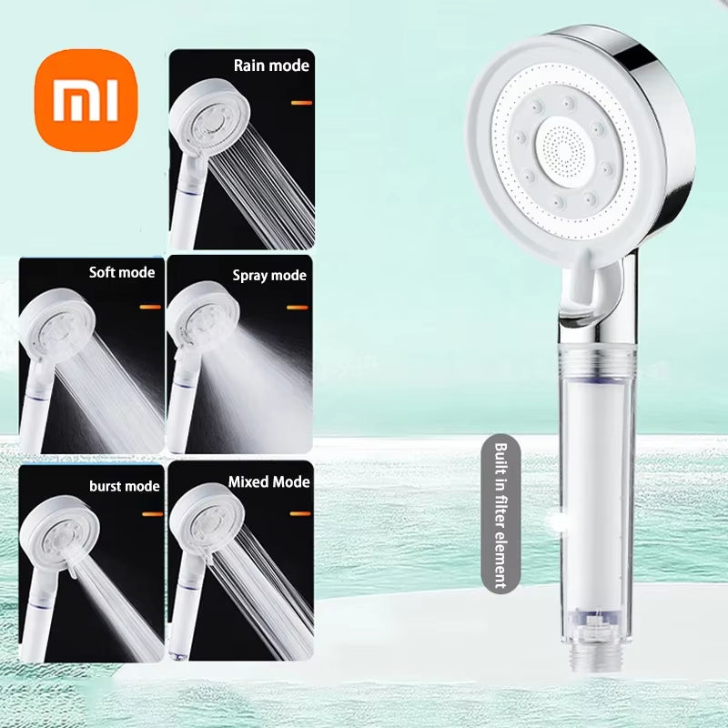 Xiaomi Shower Head High Pressure 5 Modes Water Saving Nozzle Powerful Pressurized Spa Handheld Showers Bathroom Accessorie 2024