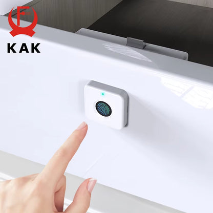 Biometric Fingerprint Lock White Anti-Theft Smart Drawer Lock 30X30Mm Keyless Fingerprint Security Furniture Door Lock