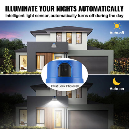 VEVOR LED Barn Light, 50W 5500LM, Ultra Brightness 6000K Daylight, Dusk to Dawn Area Lights, Outdoor Security Flood Lighting, IP65 Waterproof for outside Yard Street Garage Shed Patio, Wall/Pole Mount