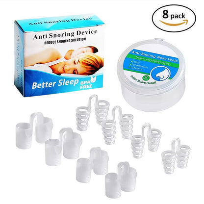 8Pcs Nose Clip anti Snore Device Silicone Nasal Clip Easy Breath Nose Clips Devices Prevent Snoring Aid Device Improve Sleeping