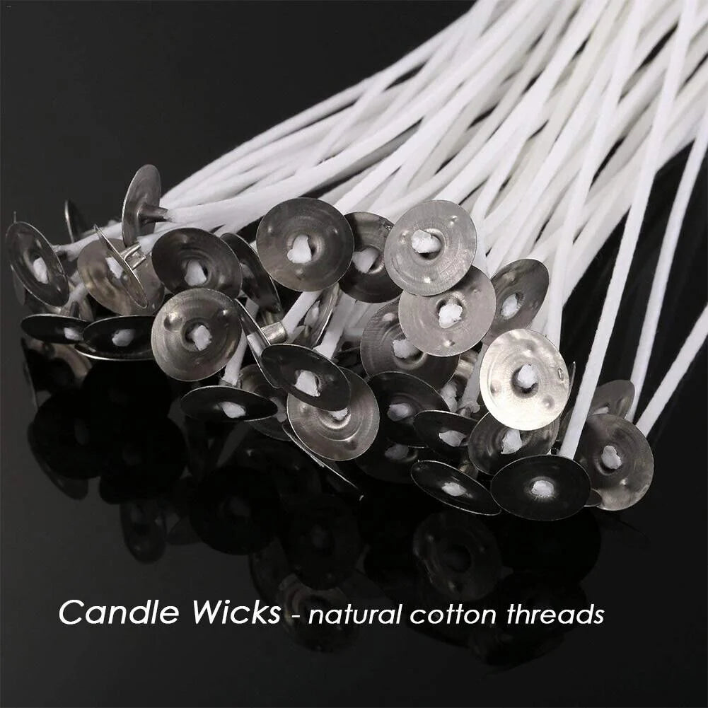 Candle Wicks 6 Inch Cotton Core Candle Making Supplies Pre Tabbed 100PCS New