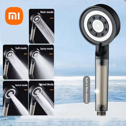 Xiaomi Shower Head High Pressure 5 Modes Water Saving Nozzle Powerful Pressurized Spa Handheld Showers Bathroom Accessorie 2024