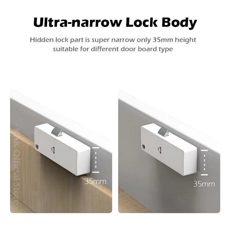 Biometric Fingerprint Lock White Anti-Theft Smart Drawer Lock 30X30Mm Keyless Fingerprint Security Furniture Door Lock