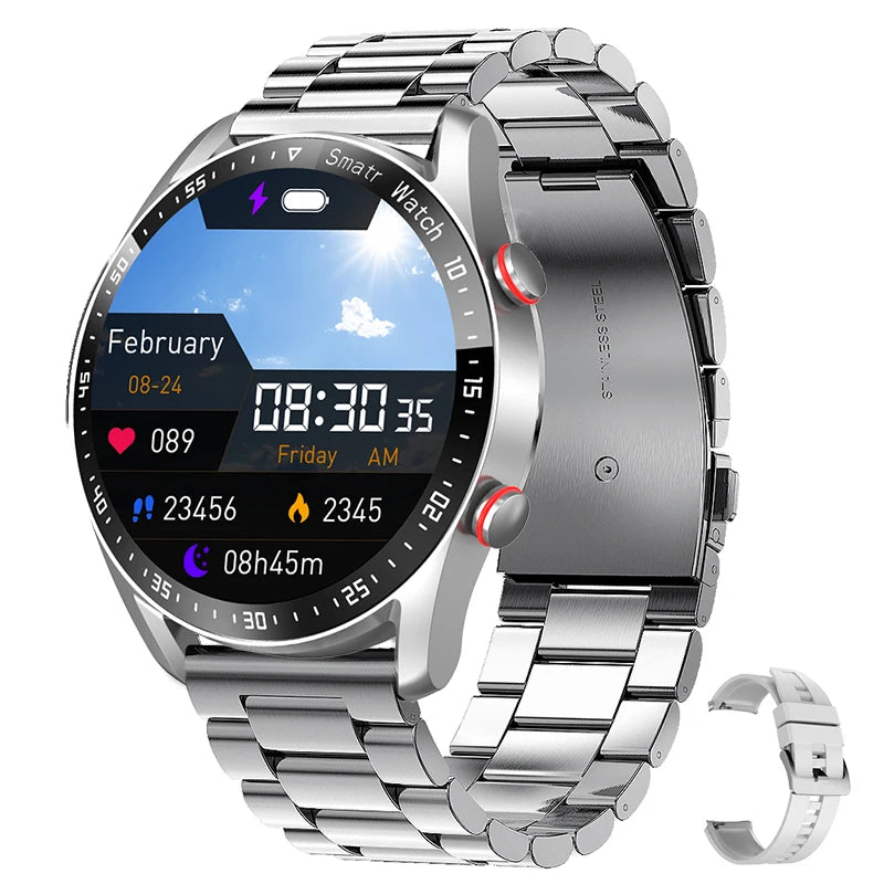 ECG+PPG Bluetooth Call Smart Watch Men Laser Health Blood Pressure