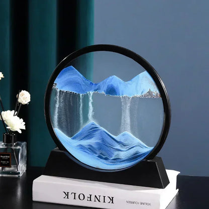 3D Moving Sand Art Picture Round Glass Deep Sea Sandscape