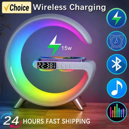 Wireless charger Bluetooth 5.0 speaker RGB night light lamp