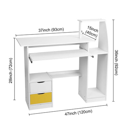 Room Desk Study White Multipurpose Home Office Computer