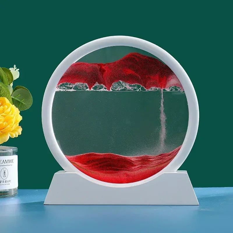 3D Moving Sand Art Picture Round Glass Deep Sea Sandscape