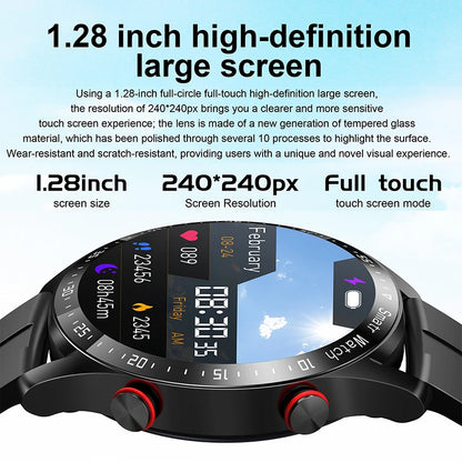 ECG+PPG Bluetooth Call Smart Watch Men Laser Health Blood Pressure