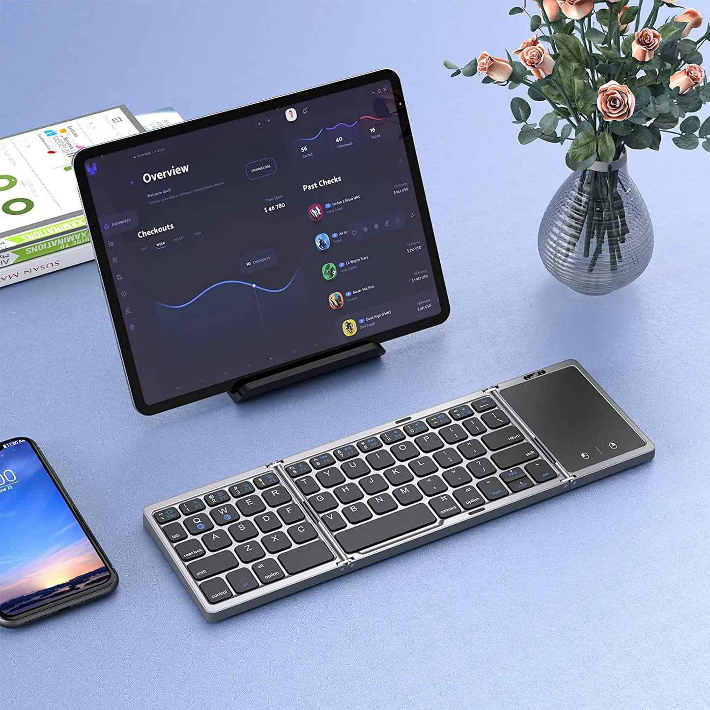 Seenda Foldable Wireless Bluetooth Keyboard Rechargeable