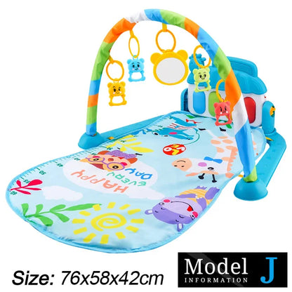 Baby Fitness Stand Music Play Gym Activity Toys Newborn Piano