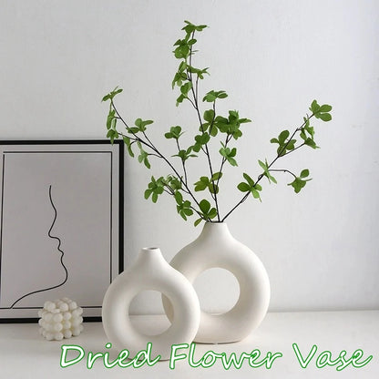 Imitation Ceramic Pure White Vase Decorative Vasen Single Branch