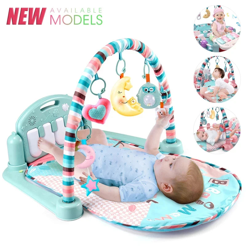 Baby Fitness Stand Music Play Gym Activity Toys Newborn Piano