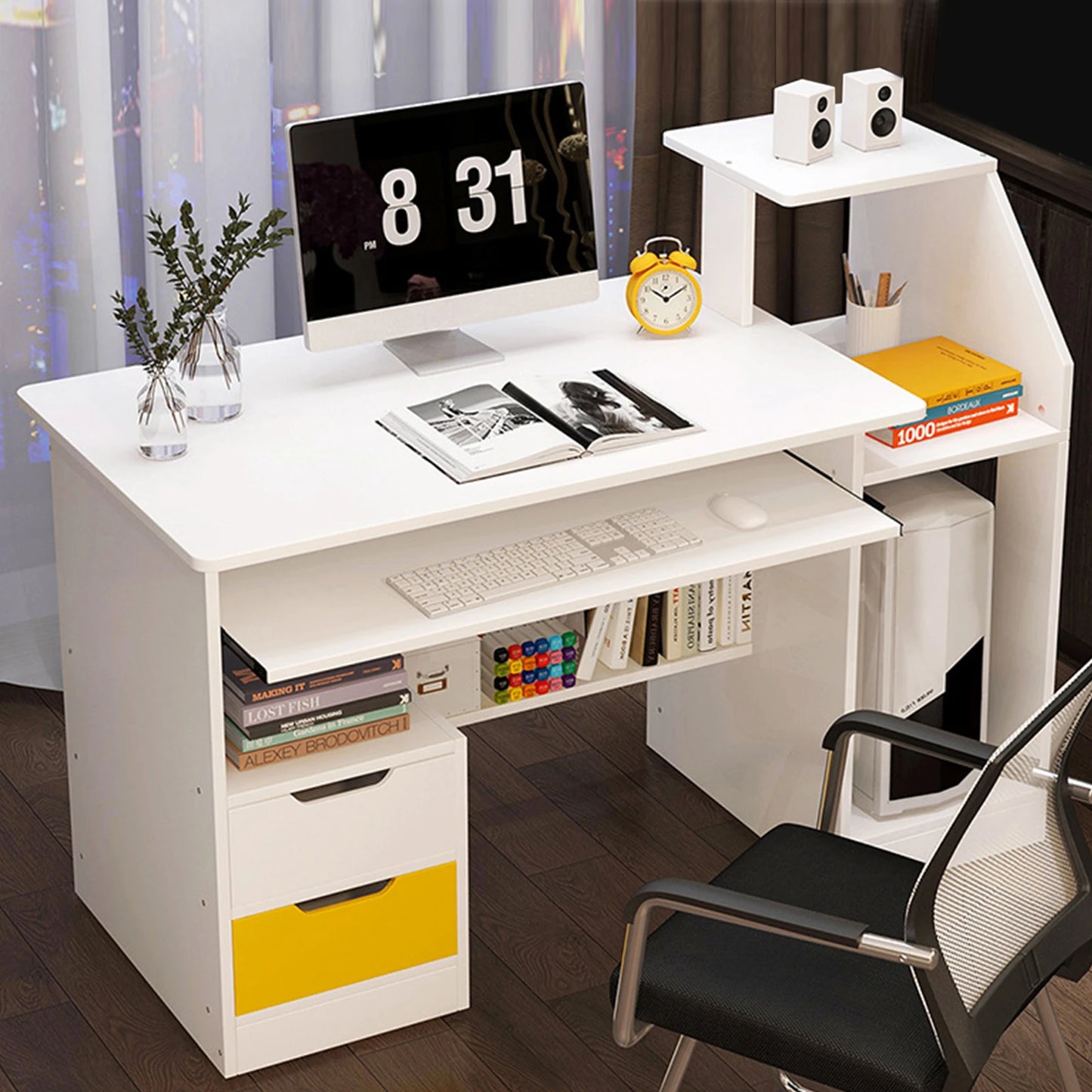 Room Desk Study White Multipurpose Home Office Computer