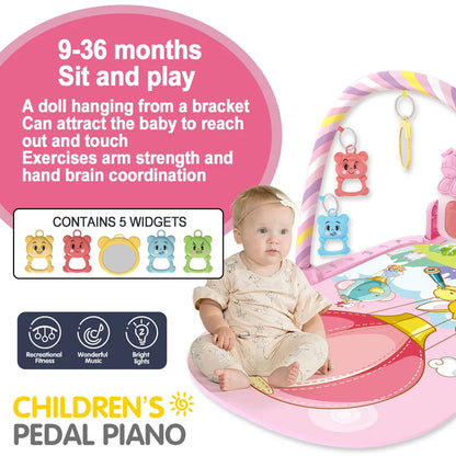 Baby Fitness Stand Music Play Gym Activity Toys Newborn Piano