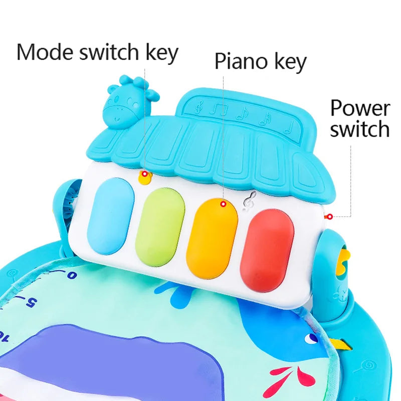 Baby Fitness Stand Music Play Gym Activity Toys Newborn Piano