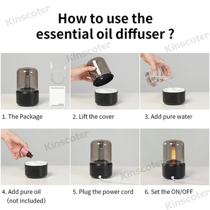 KINSCOTER Portable Mini Aroma Diffuser USB Air Humidifier Essential