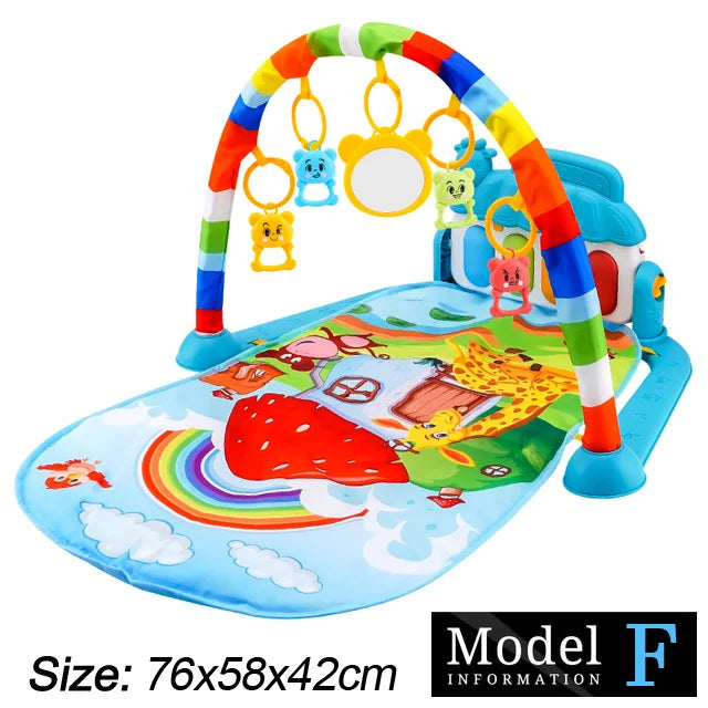 Baby Fitness Stand Music Play Gym Activity Toys Newborn Piano