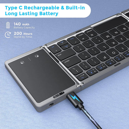 Seenda Foldable Wireless Bluetooth Keyboard Rechargeable