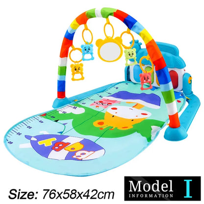 Baby Fitness Stand Music Play Gym Activity Toys Newborn Piano