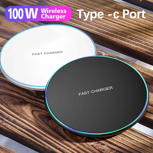 100W Fast Wireless Charger Pad for iPhone 15 14 13 12 11 Pro