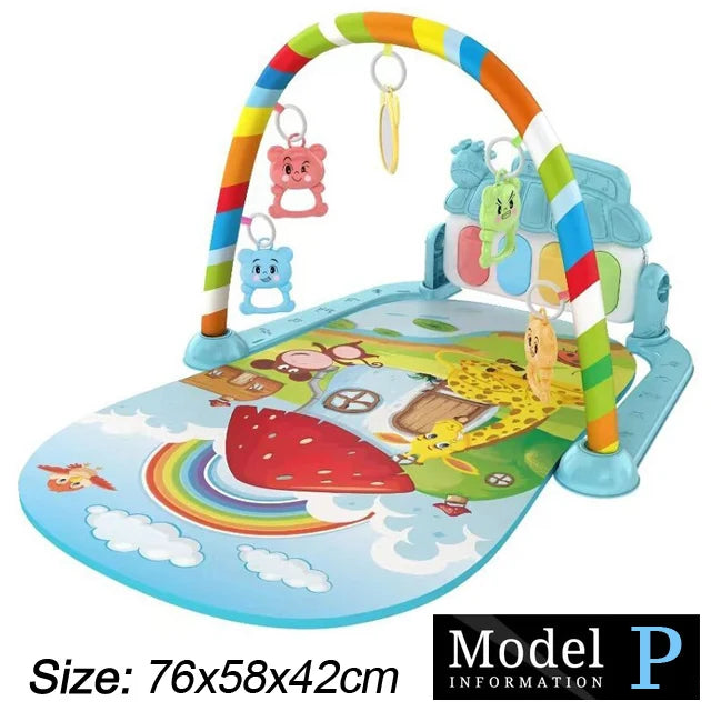 Baby Fitness Stand Music Play Gym Activity Toys Newborn Piano