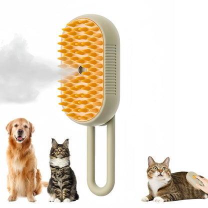 Cat Dog Pet Spray Massage Brush 3 in 1 One Button Steam Spray