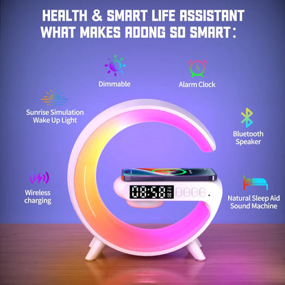 Wireless charger Bluetooth 5.0 speaker RGB night light lamp