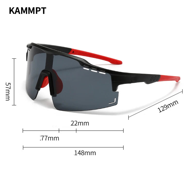 KAMMPT Oversized Sports Sunglasses Men 2024 New in Punk Mirror