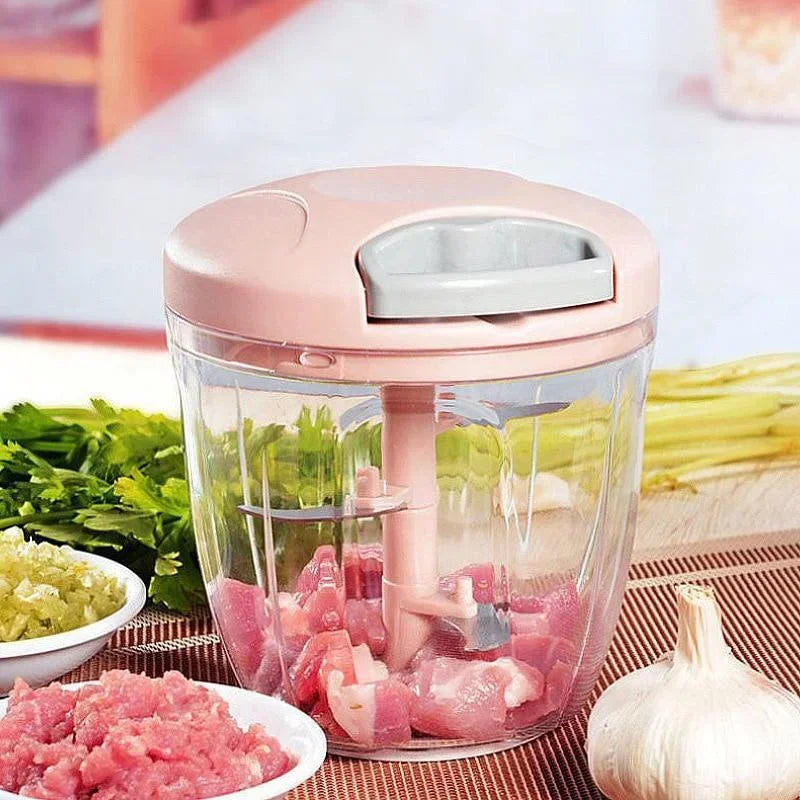 500/900ML Manual Meat Mincer Garlic Chopper Rotate Garlic