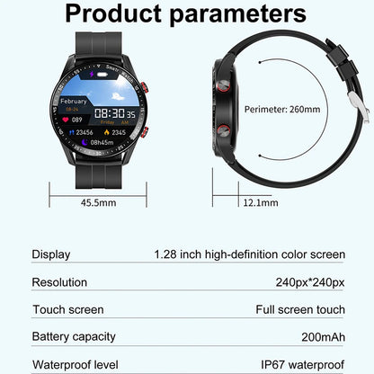 ECG+PPG Bluetooth Call Smart Watch Men Laser Health Blood Pressure