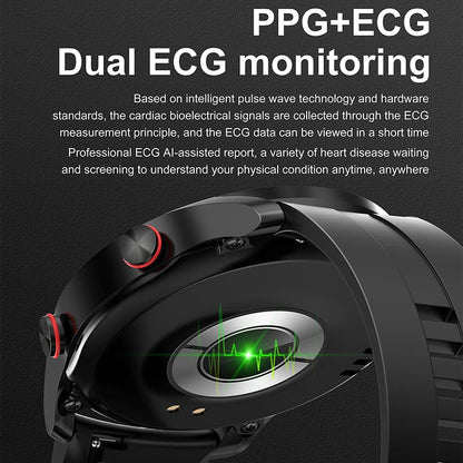 ECG+PPG Bluetooth Call Smart Watch Men Laser Health Blood Pressure