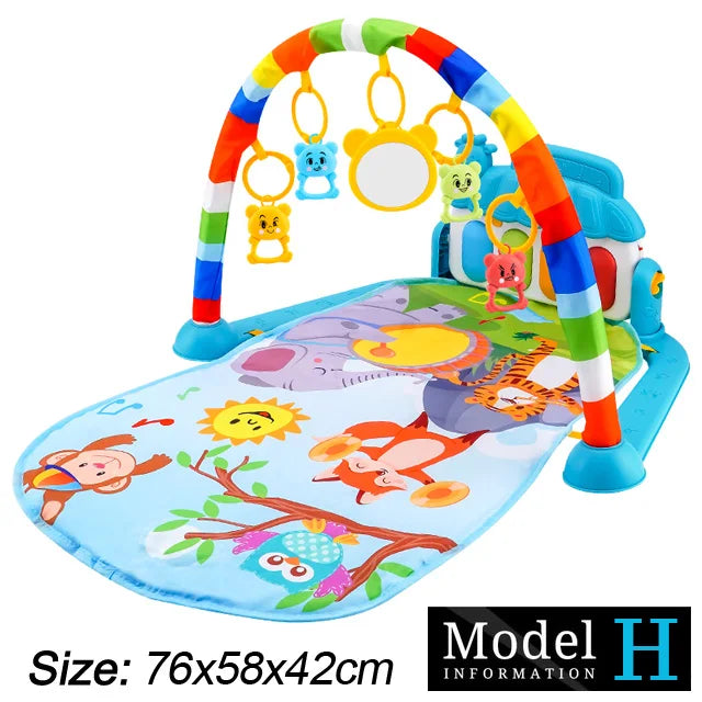 Baby Fitness Stand Music Play Gym Activity Toys Newborn Piano