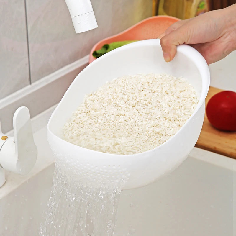 【Hot sales】Rice Drain Basket Rice Filter Fruit and Vegetable Drain