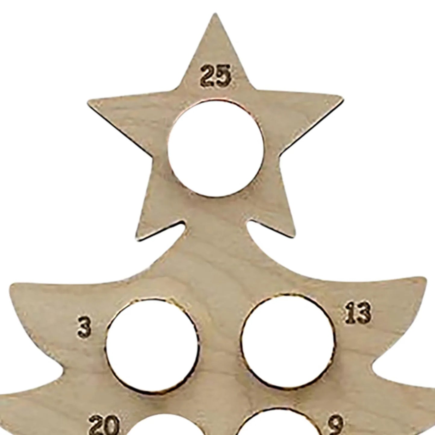 Wooden Christmas Advent Calendar Countdown Chocolate Holder