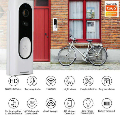 Wifi Ring Doorbell 1080P HD Security Camera Wireless Door Bell Camera with Chime