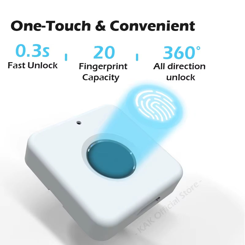 Biometric Fingerprint Lock White Anti-Theft Smart Drawer Lock 30X30Mm Keyless Fingerprint Security Furniture Door Lock