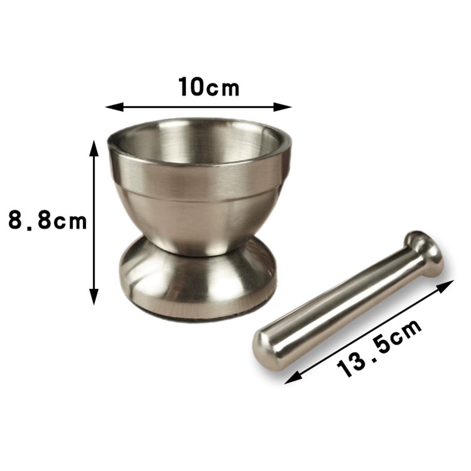 1 Set Mortar Pestle Set Stainless Steel Grinder for Spice Seasoning Milling Kitchen Tools