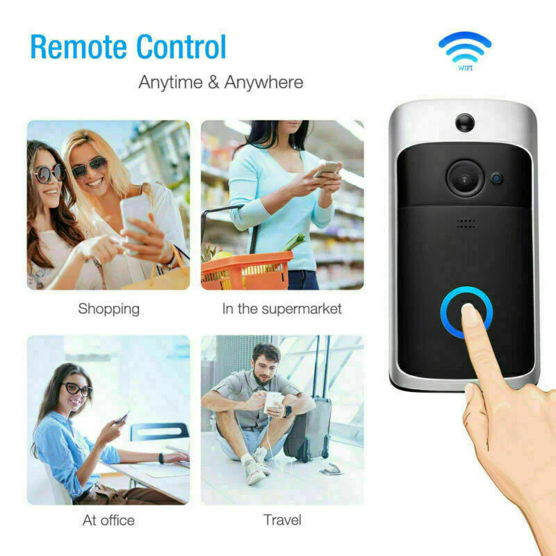 Smart Wireless Wifi Video Doorbell Phone Door Ring Intercom Security Camera Bell