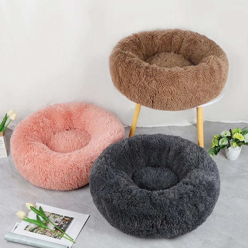 New Four Seasons Plush Pet Nests Creative Cat and Dog Nests Warm Detachable Washable Breathable round Cat Nests Pet Nests Sofa